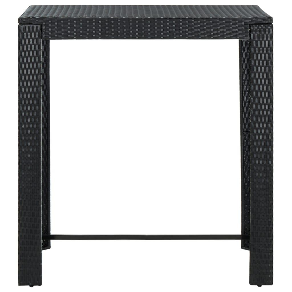 Patio Bar Table Black 39.4"x23.8"x43.5" Poly Rattan at Set Shop and Smile