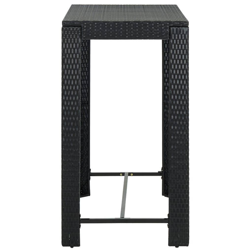 Patio Bar Table Black 39.4"x23.8"x43.5" Poly Rattan at Set Shop and Smile