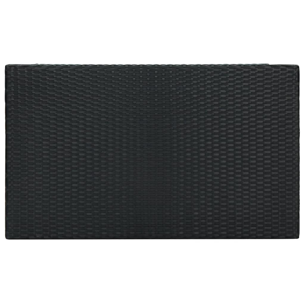 Patio Bar Table Black 39.4"x23.8"x43.5" Poly Rattan at Set Shop and Smile