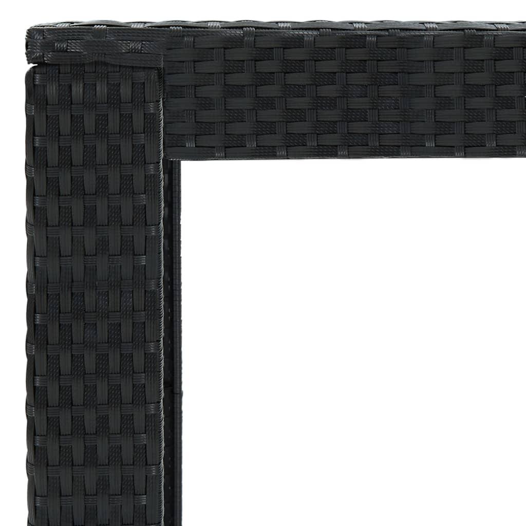 Patio Bar Table Black 39.4"x23.8"x43.5" Poly Rattan at Set Shop and Smile