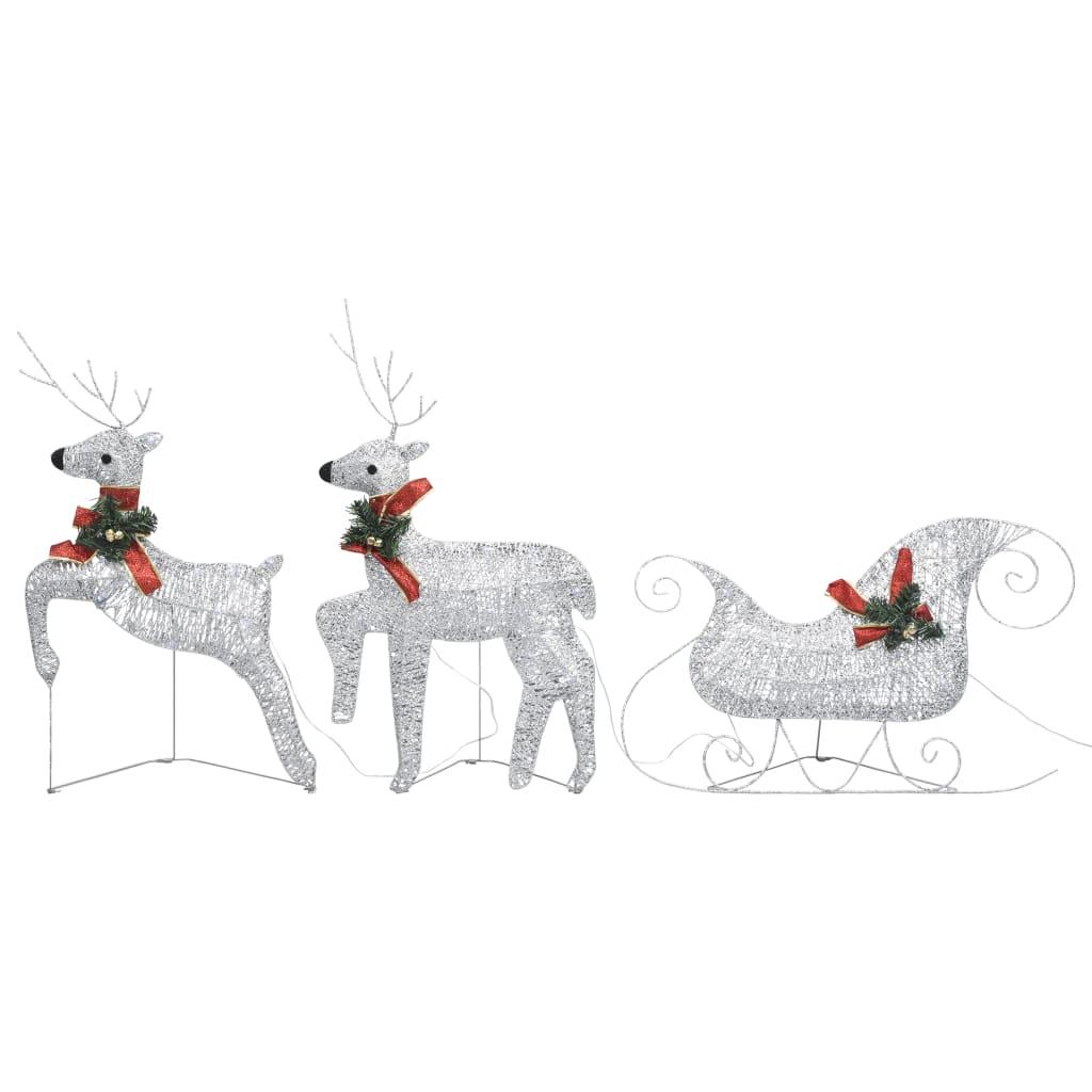 Reindeer & Sleigh Christmas Decoration 60 LEDs Outdoor Silver at Set Shop and Smile
