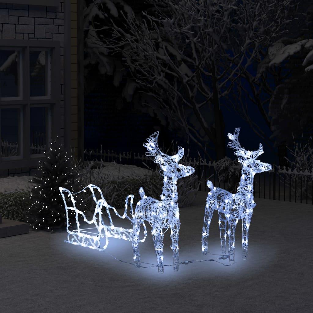 Reindeers & Sleigh Christmas Decoration 160 LEDs 51.2" Acrylic at Set Shop and Smile