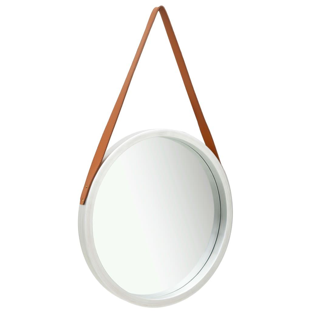 Wall Mirror with Strap 16.7" Silver at Set Shop and Smile
