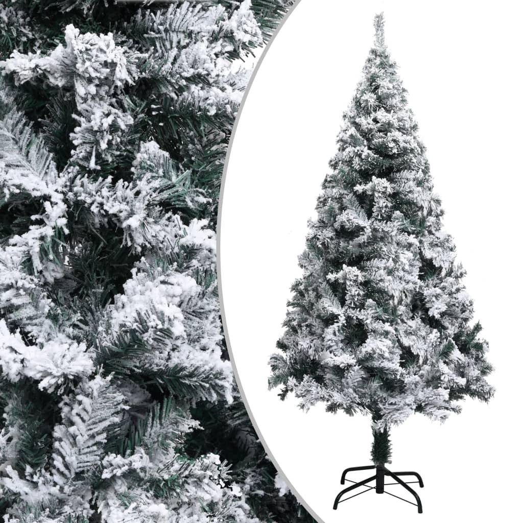 Artificial Christmas Tree with Flocked Snow Green 5 ft PVC at Set Shop and Smile