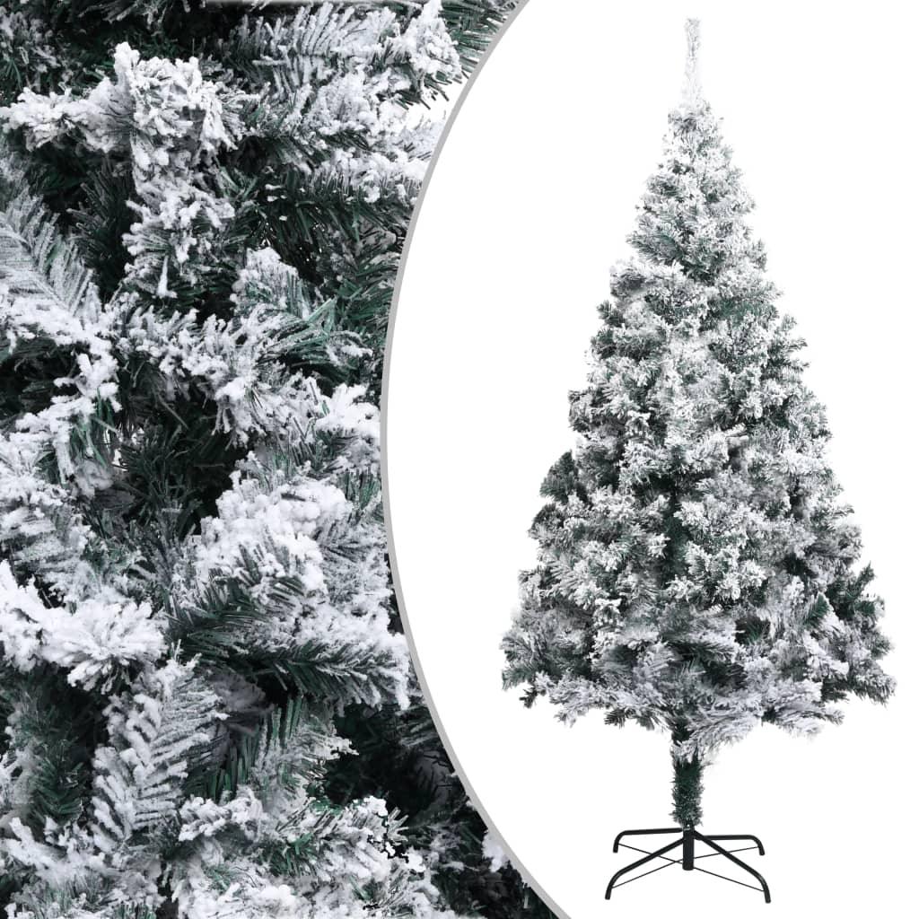Artificial Christmas Tree with Flocked Snow Green 7 ft PVC at Set Shop and Smile