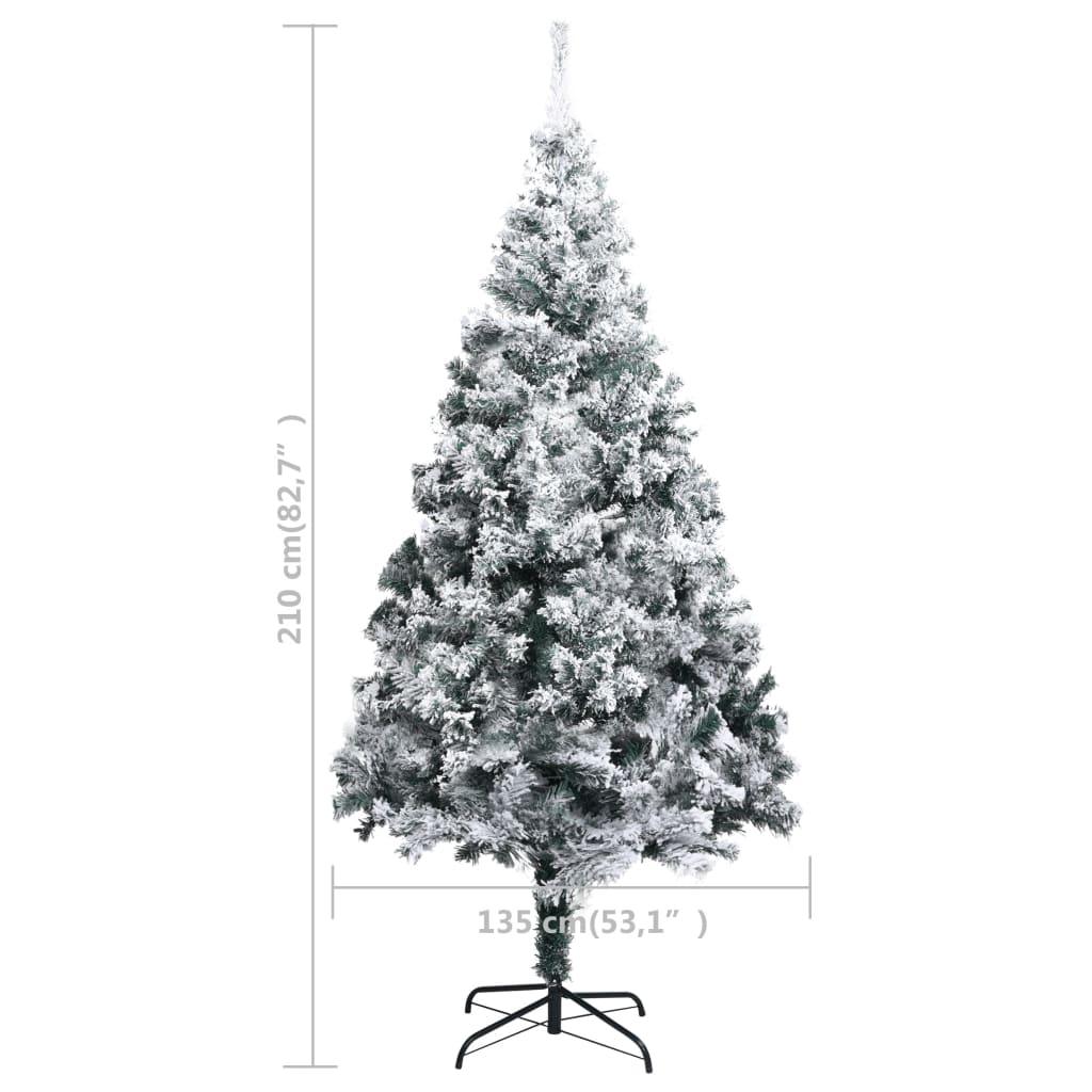 Artificial Christmas Tree with Flocked Snow Green 7 ft PVC at Set Shop and Smile