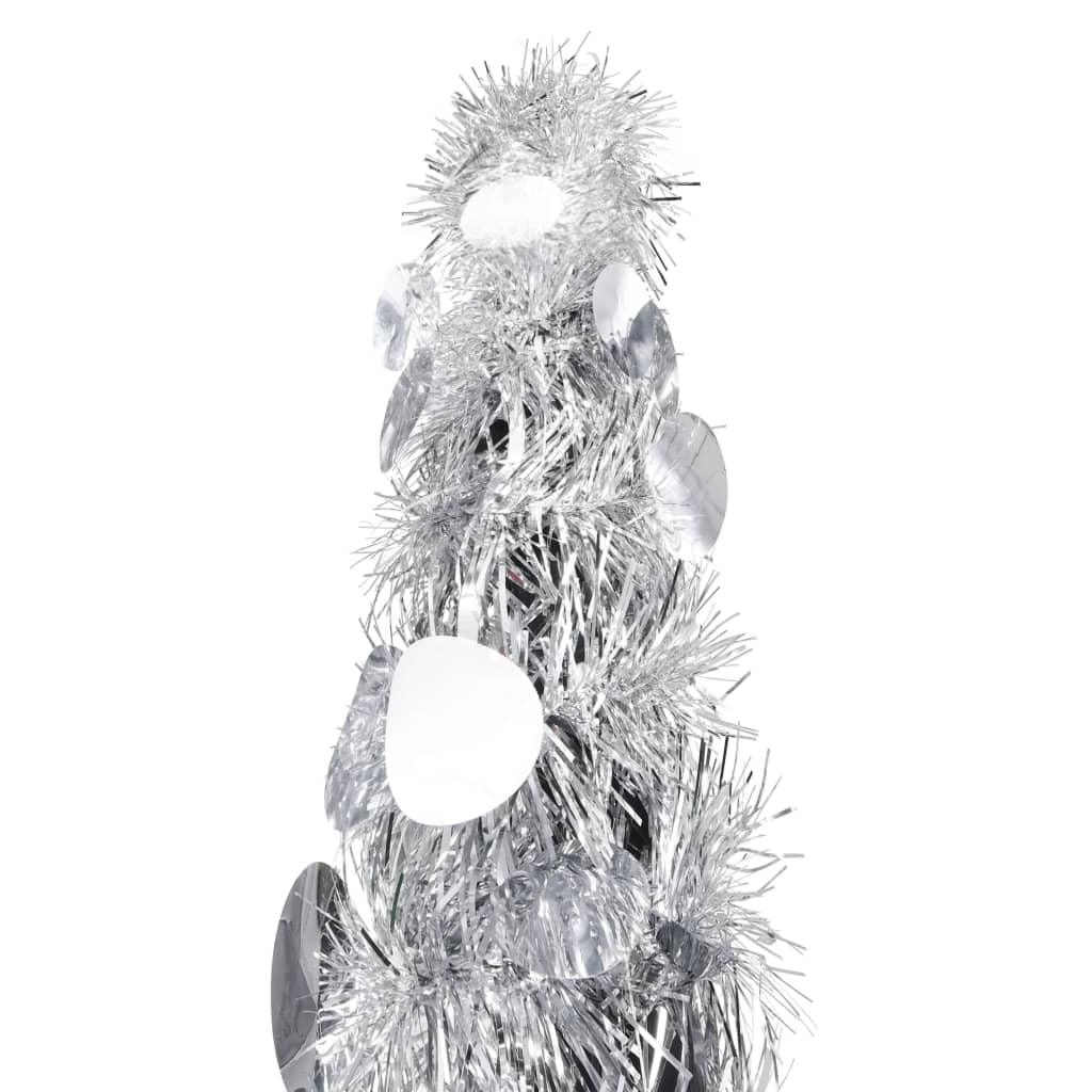 Pop-up Artificial Christmas Tree Silver 4 ft PET at Set Shop and Smile