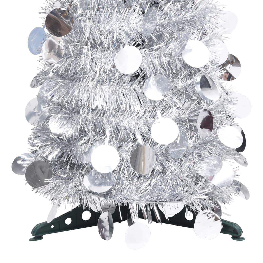 Pop-up Artificial Christmas Tree Silver 4 ft PET at Set Shop and Smile