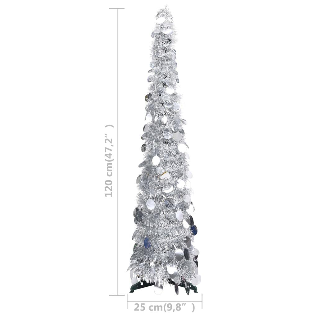 Pop-up Artificial Christmas Tree Silver 4 ft PET at Set Shop and Smile