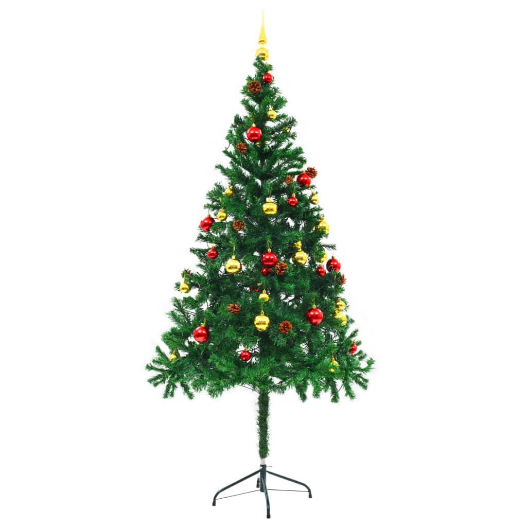 Artificial Christmas Tree with Baubles and LEDs Green 6 ft at Set Shop and Smile