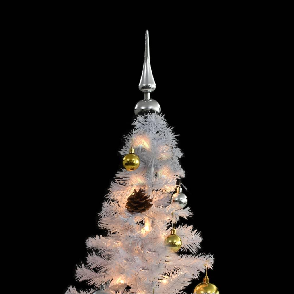 Artificial Christmas Tree with Baubles and LEDs White 6 ft at Set Shop and Smile