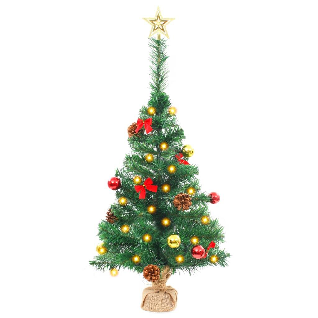 Artificial Christmas Tree with Baubles and LEDs Green 2 ft at Set Shop and Smile
