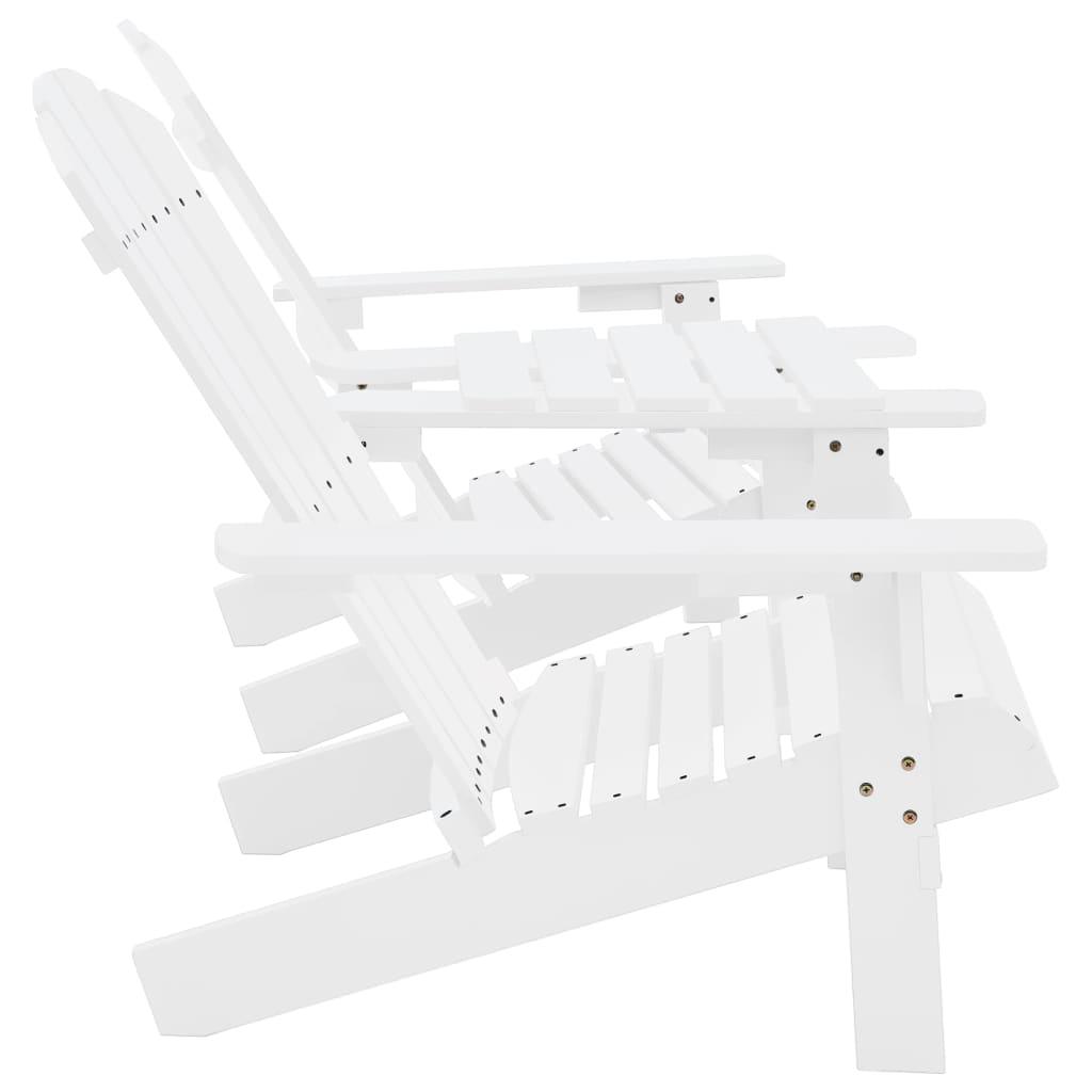 Patio Adirondack Chairs with Tea Table Solid Wood Fir White at Set Shop and Smile