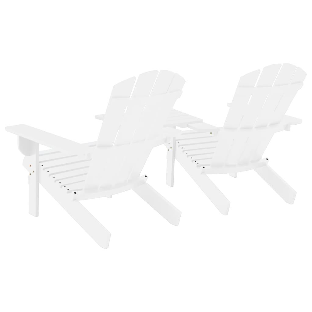 Patio Adirondack Chairs with Tea Table Solid Wood Fir White at Set Shop and Smile