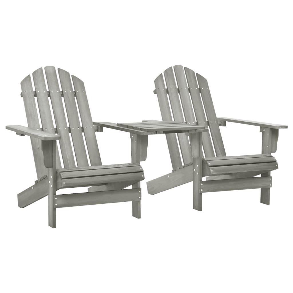 Patio Adirondack Chairs with Tea Table Solid Wood Fir Gray at Set Shop and Smile