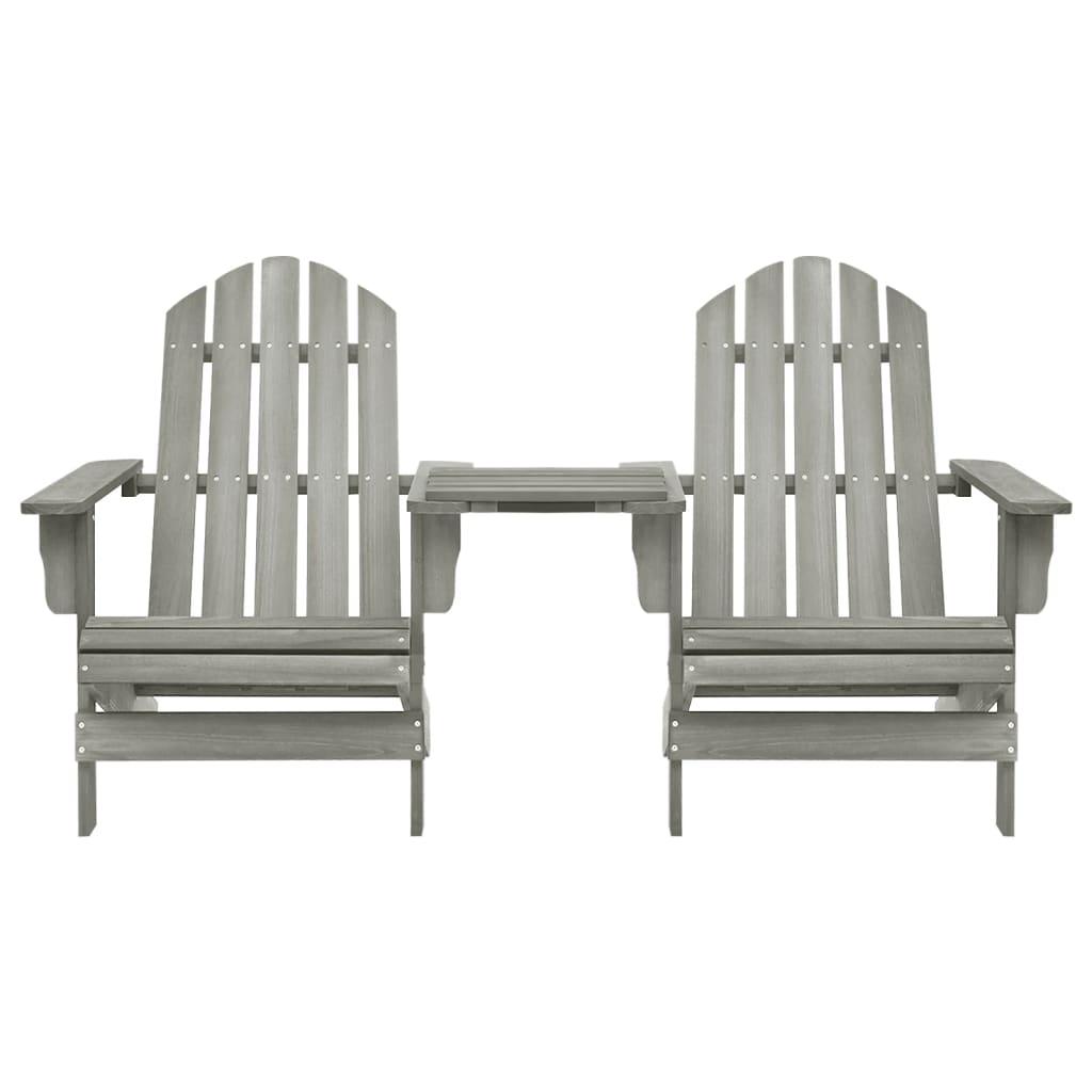 Patio Adirondack Chairs with Tea Table Solid Wood Fir Gray at Set Shop and Smile