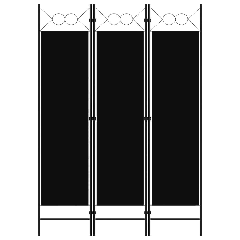 3-Panel Room Divider Black 47.2"x70.9" at Set Shop and Smile
