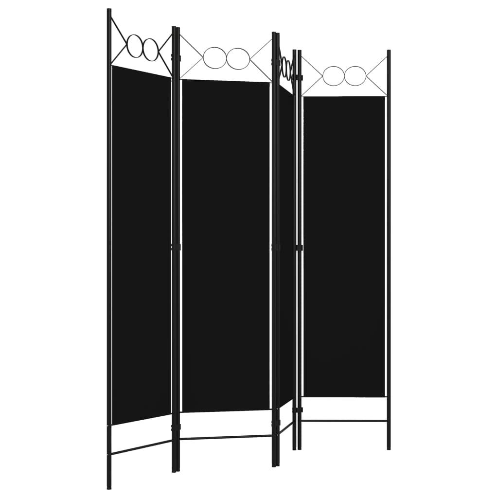 4-Panel Room Divider Black 63"x70.9" at Set Shop and Smile
