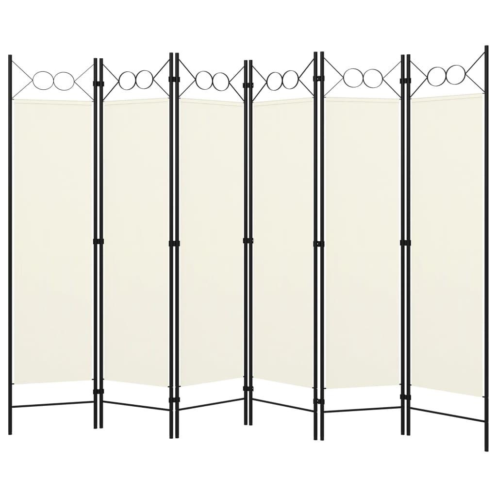 6-Panel Room Divider Cream White 94.5"x70.9" at Set Shop and Smile