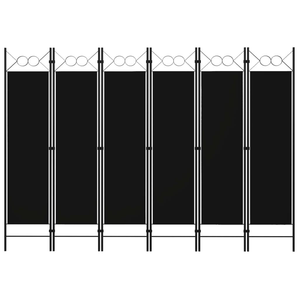 6-Panel Room Divider Black 94.5"x70.9" at Set Shop and Smile