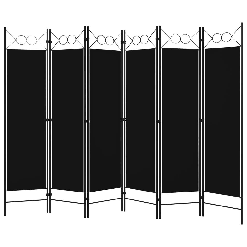 6-Panel Room Divider Black 94.5"x70.9" at Set Shop and Smile