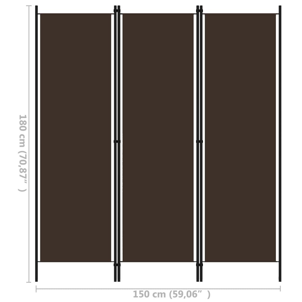 3-Panel Room Divider Brown 59.1"x70.9" at Set Shop and Smile
