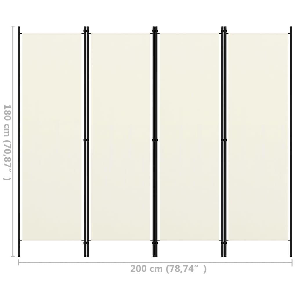 4-Panel Room Divider Cream White 78.7"x70.9" at Set Shop and Smile