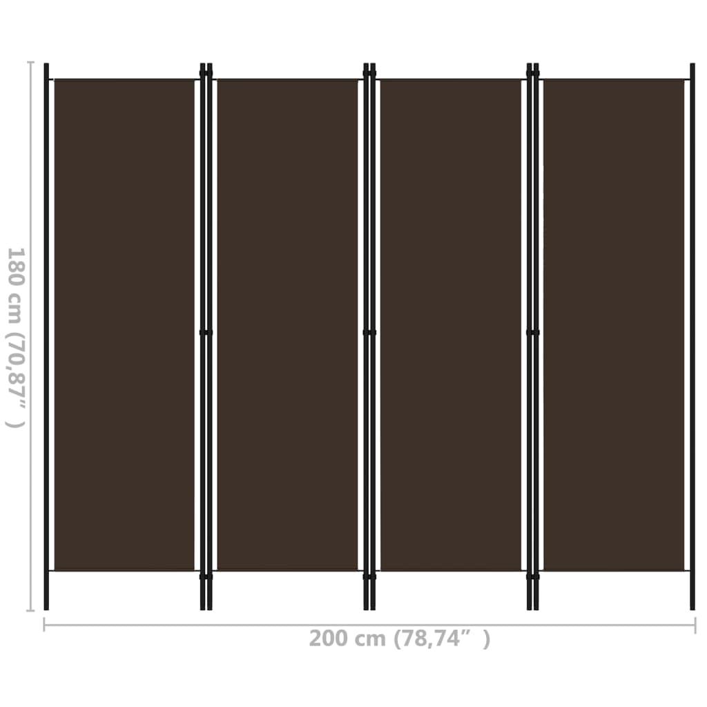 4-Panel Room Divider Brown 78.7"x70.9" at Set Shop and Smile
