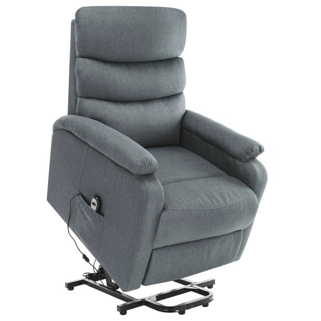 Power Lift Massage Recliner Light Grey Fabric at Set Shop and Smile