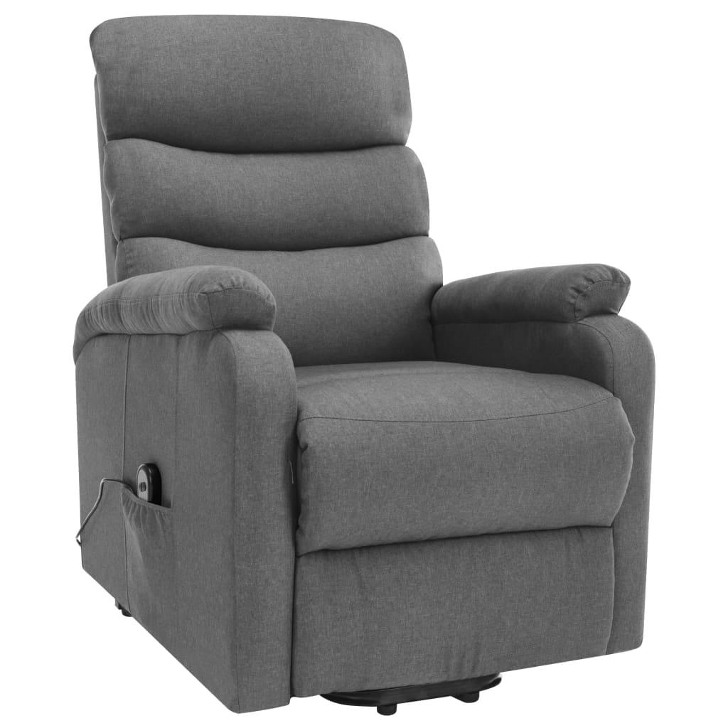 Power Lift Massage Recliner Light Grey Fabric at Set Shop and Smile