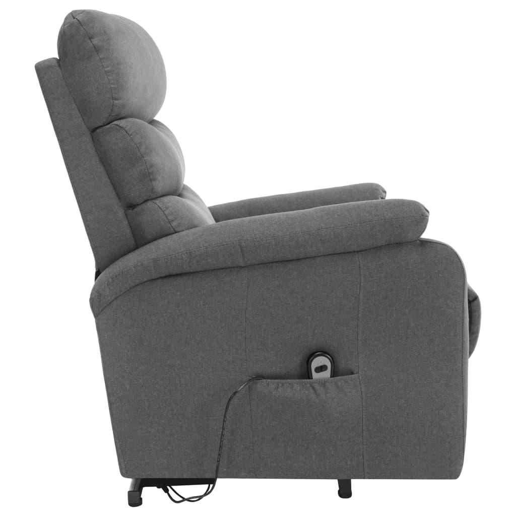 Power Lift Massage Recliner Light Grey Fabric at Set Shop and Smile