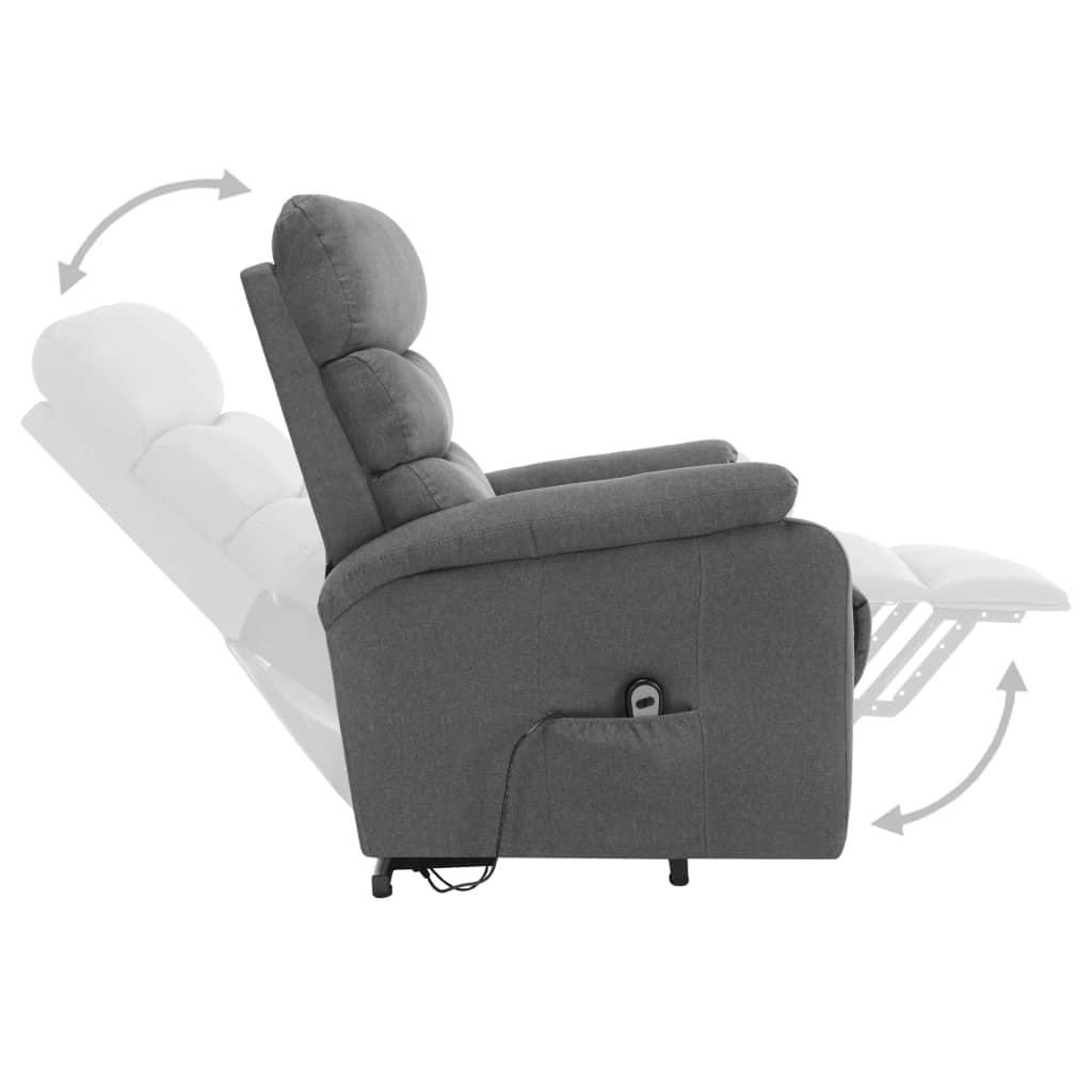 Power Lift Massage Recliner Light Grey Fabric at Set Shop and Smile