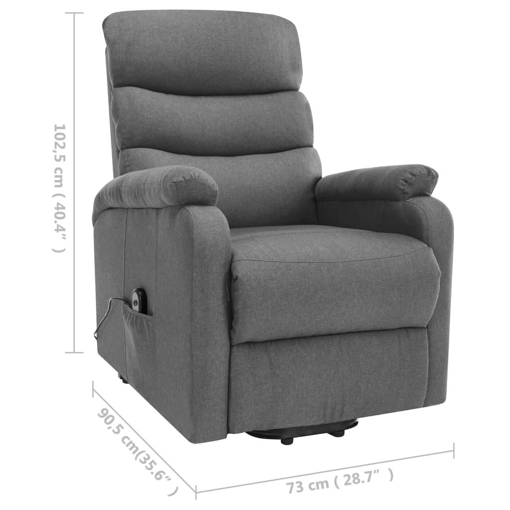 Power Lift Massage Recliner Light Grey Fabric at Set Shop and Smile