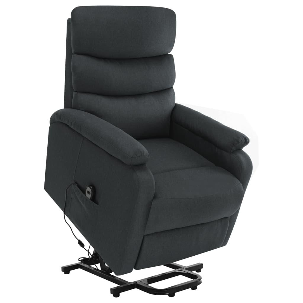 Power Lift Massage Recliner Dark Gray Fabric at Set Shop and Smile