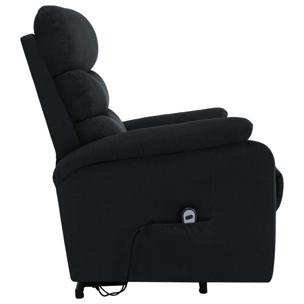 Power Lift Massage Recliner Black Fabric at Set Shop and Smile