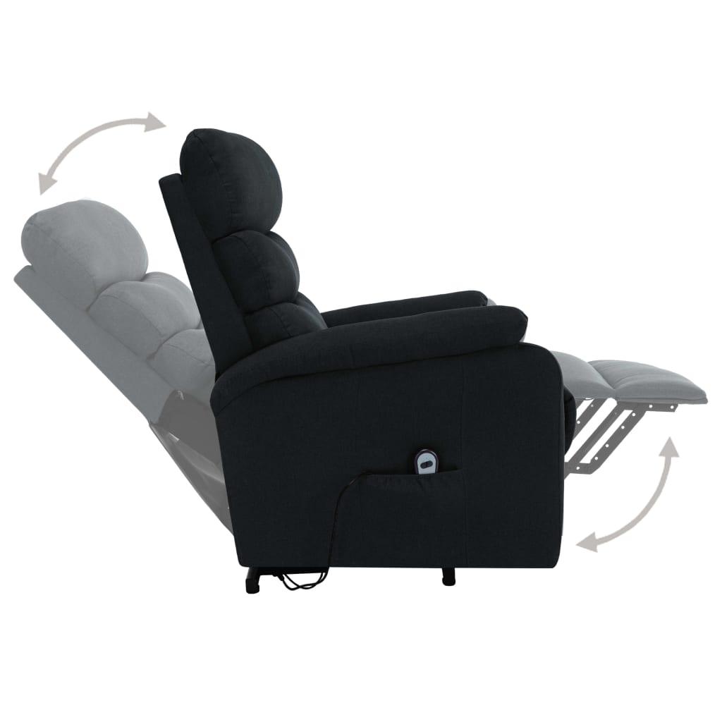 Power Lift Massage Recliner Black Fabric at Set Shop and Smile