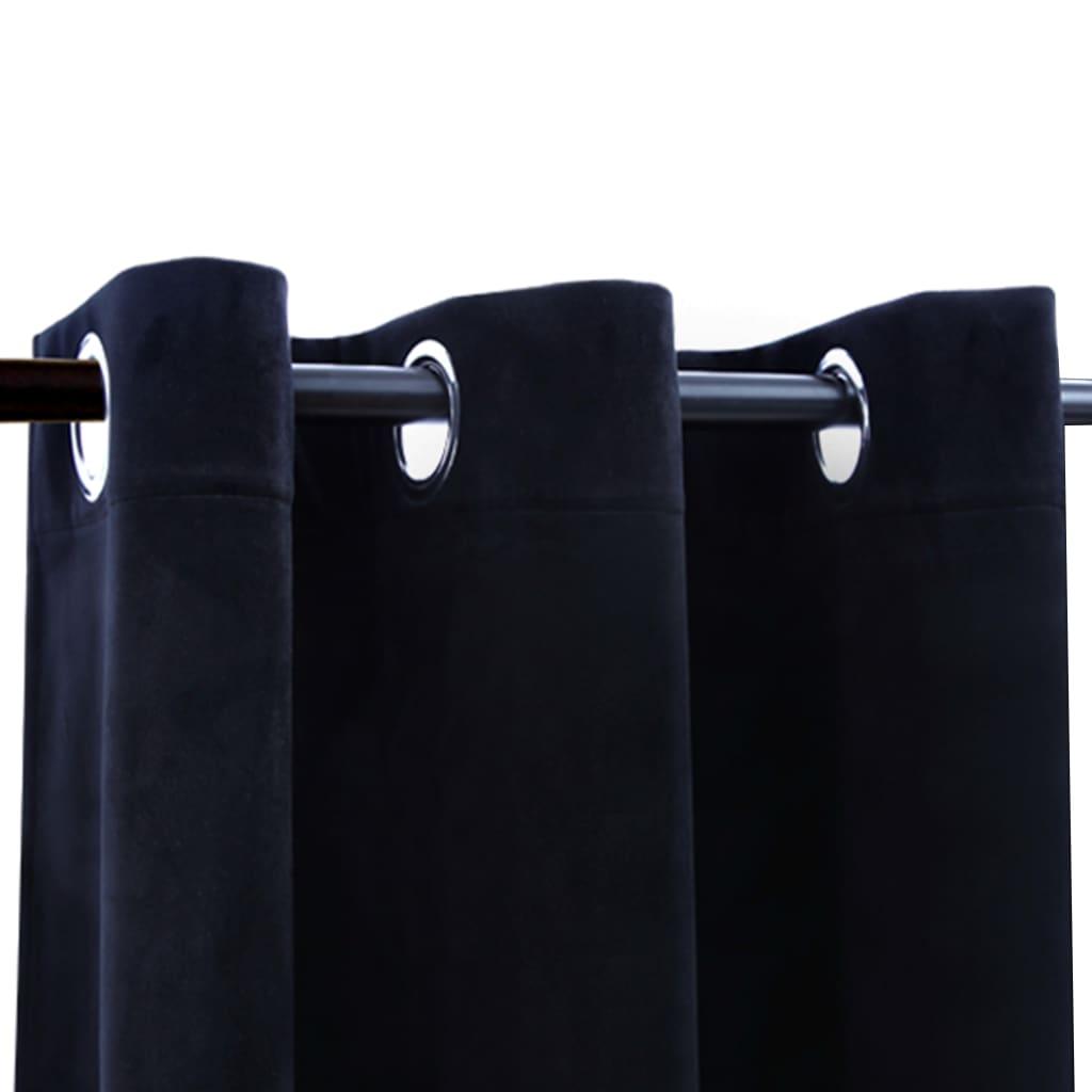 Blackout Curtains with Rings 2 pcs Black 37"x63" Velvet at Set Shop and Smile