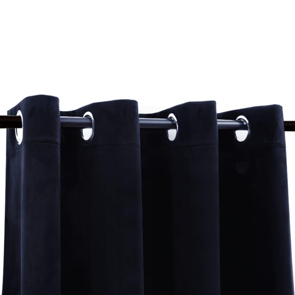 Blackout Curtains with Rings 2 pcs Black 54"x63" Velvet at Set Shop and Smile