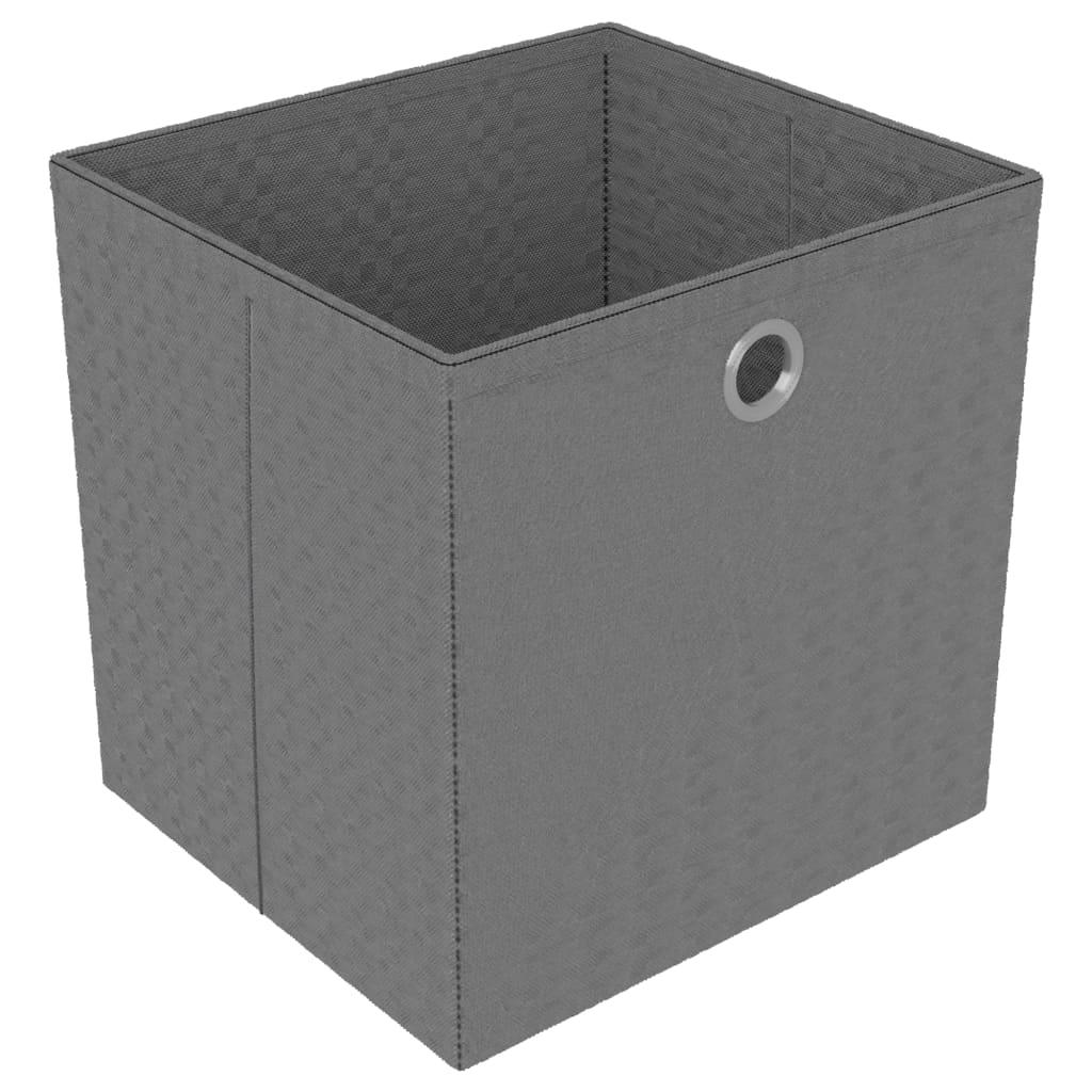 6-Cube Display Shelf with Boxes Gray 40.6"x11.8"x28.5" Fabric at Set Shop and Smile