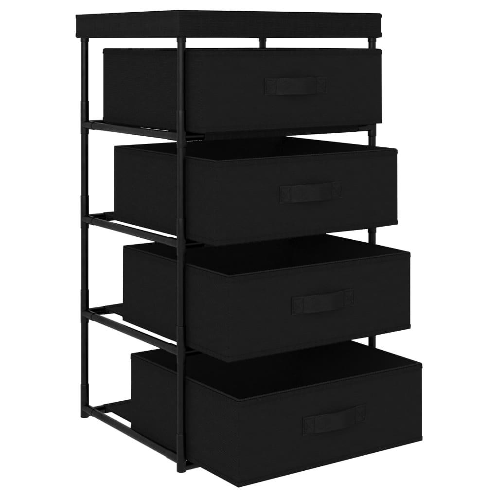 Storage Rack with 4 Fabric Baskets Steel Black at Set Shop and Smile