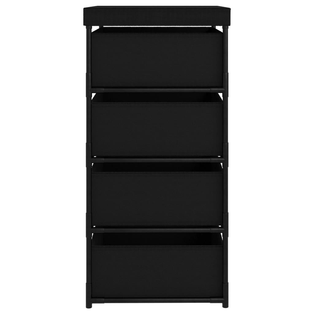 Storage Rack with 4 Fabric Baskets Steel Black at Set Shop and Smile