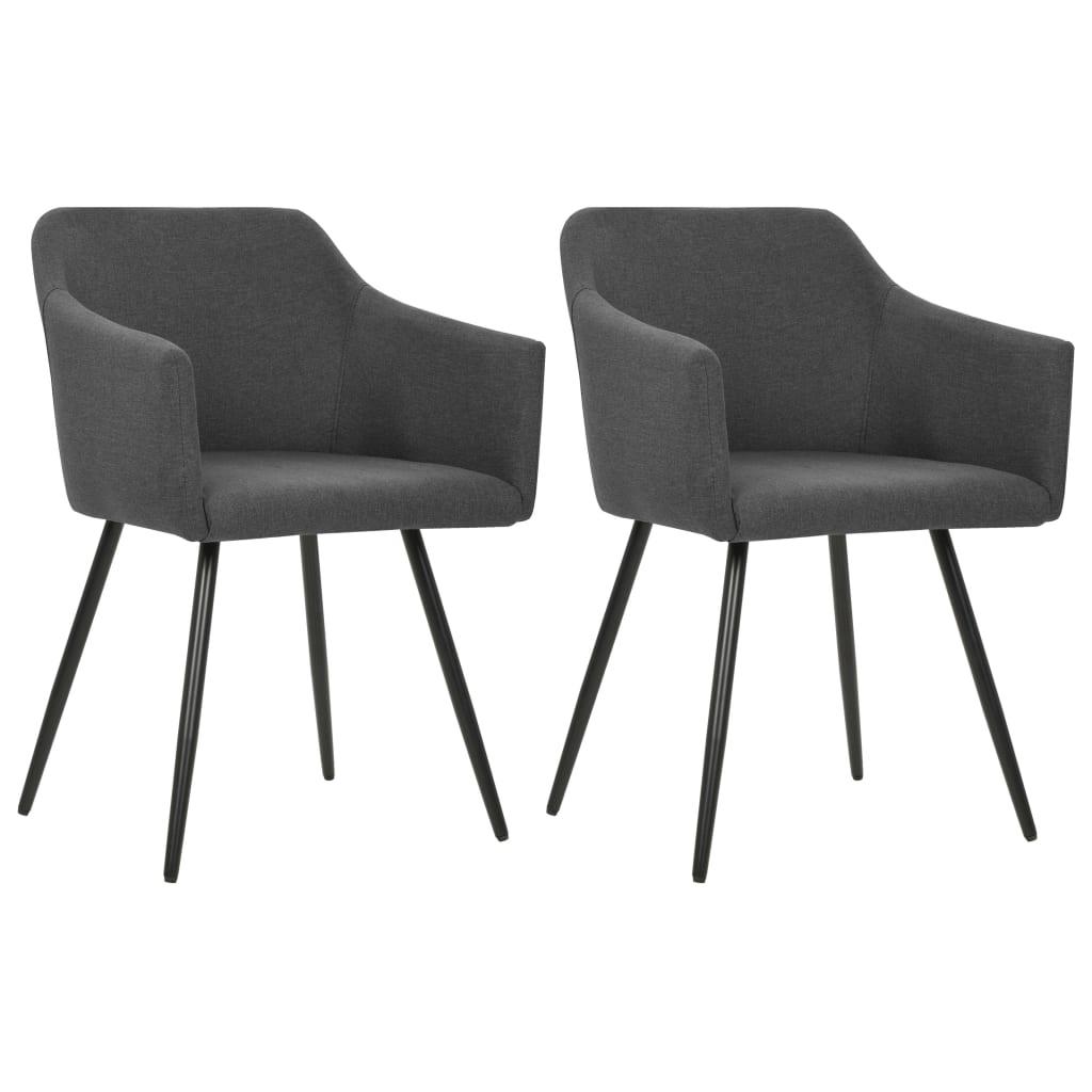 Dining Chairs 2 pcs Dark Gray Fabric at Set Shop and Smile