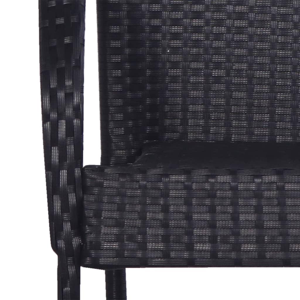 Stackable Patio Chairs 6 pcs Poly Rattan Black at Set Shop and Smile