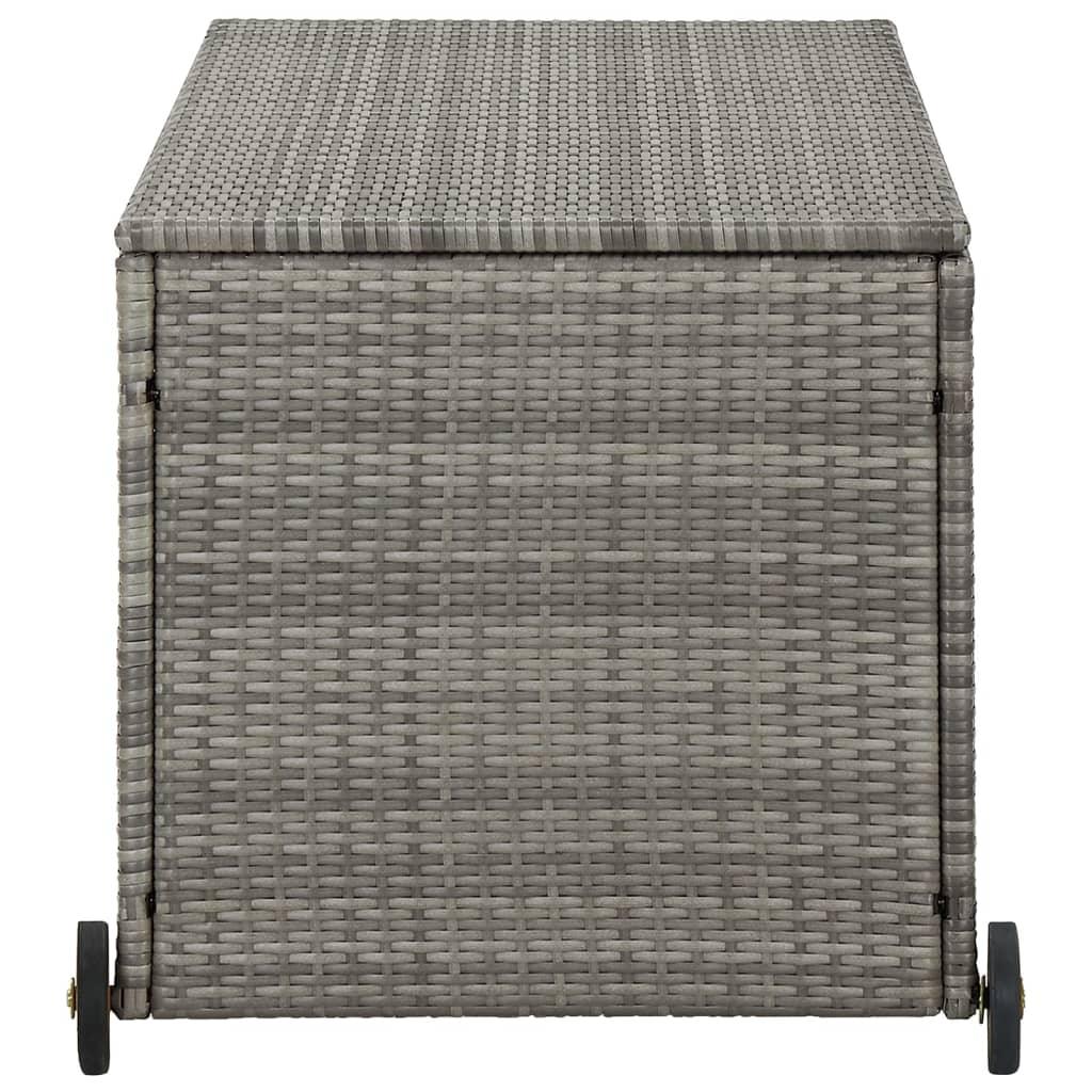 Patio Storage Box Light Gray 47.2"x25.6"x24" Poly Rattan at Set Shop and Smile