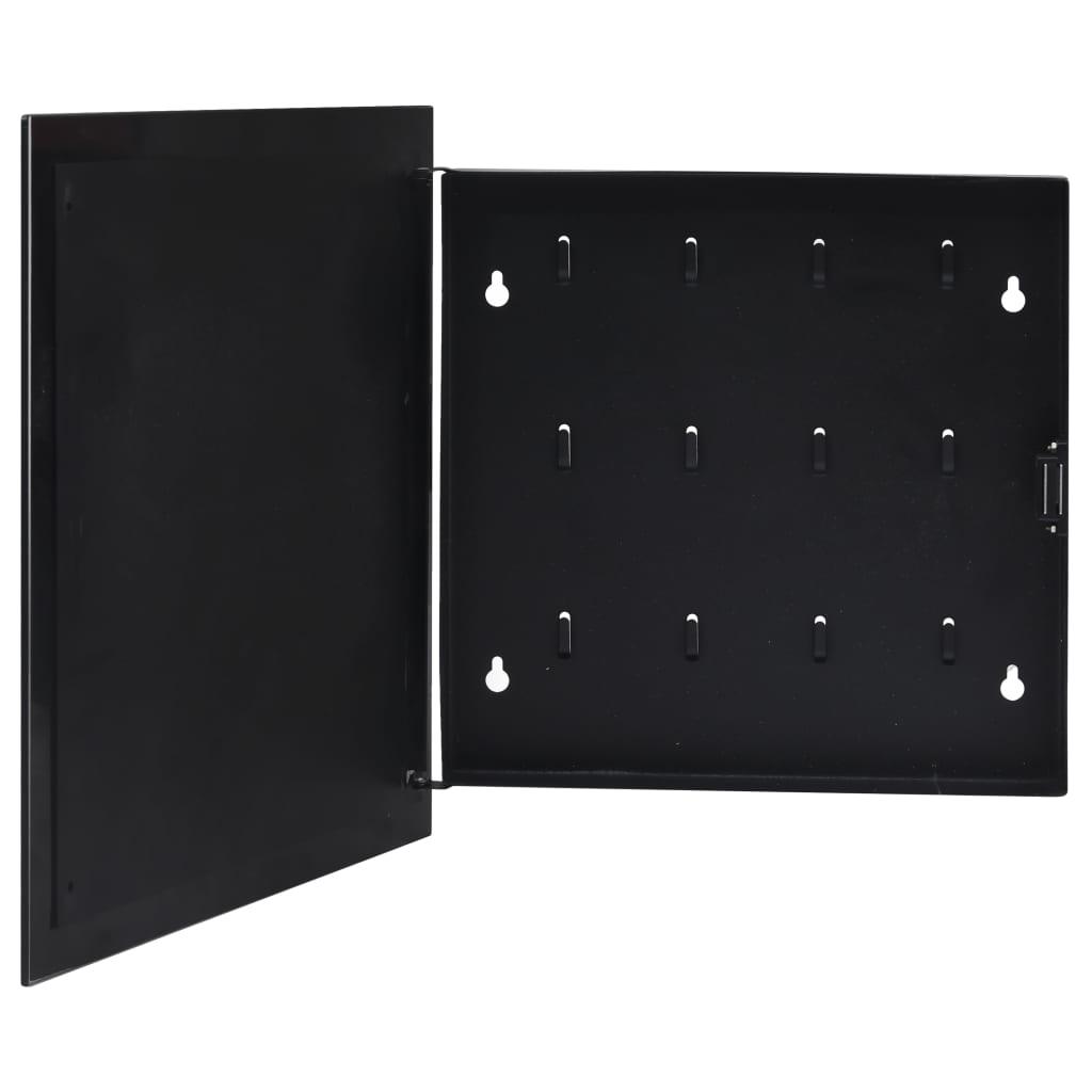 Key Box with Magnetic Board Black 13.8"x13.8"x2.2" at Set Shop and Smile