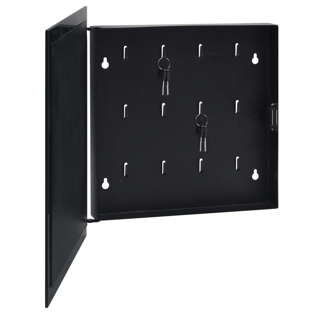 Key Box with Magnetic Board Black 13.8"x13.8"x2.2" at Set Shop and Smile