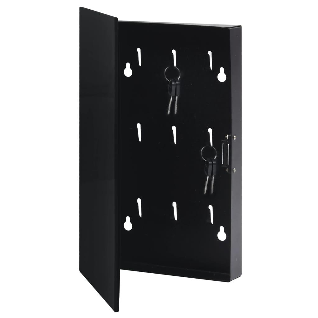 Key Box with Magnetic Board Black 11.8"x7.9"x2.2" at Set Shop and Smile