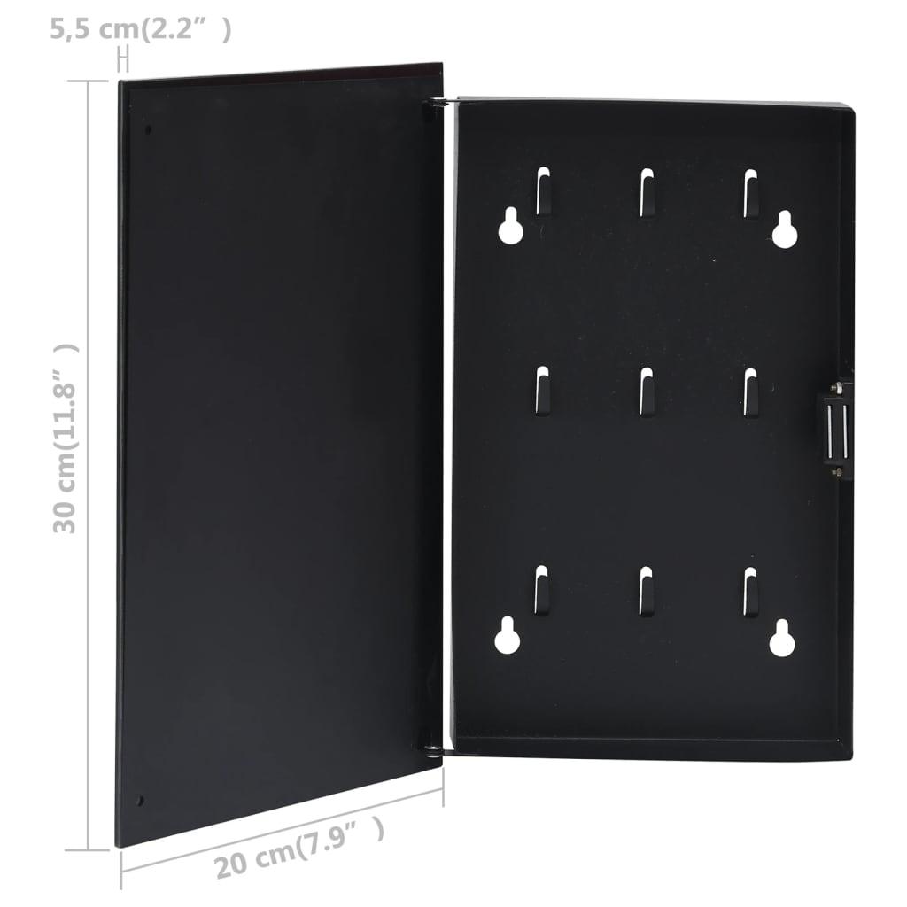 Key Box with Magnetic Board Black 11.8"x7.9"x2.2" at Set Shop and Smile