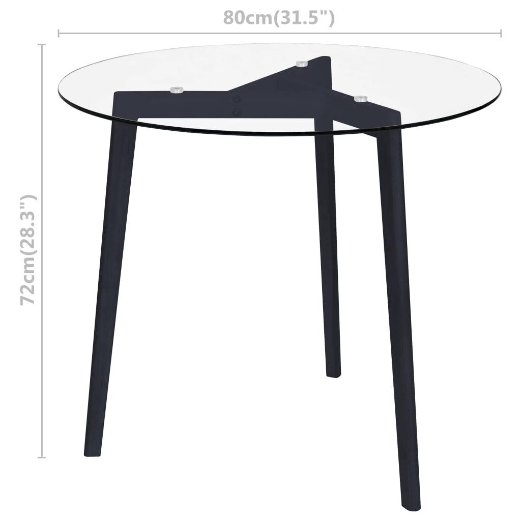 Dining Table Transparent 31.5" Tempered Glass at Set Shop and Smile