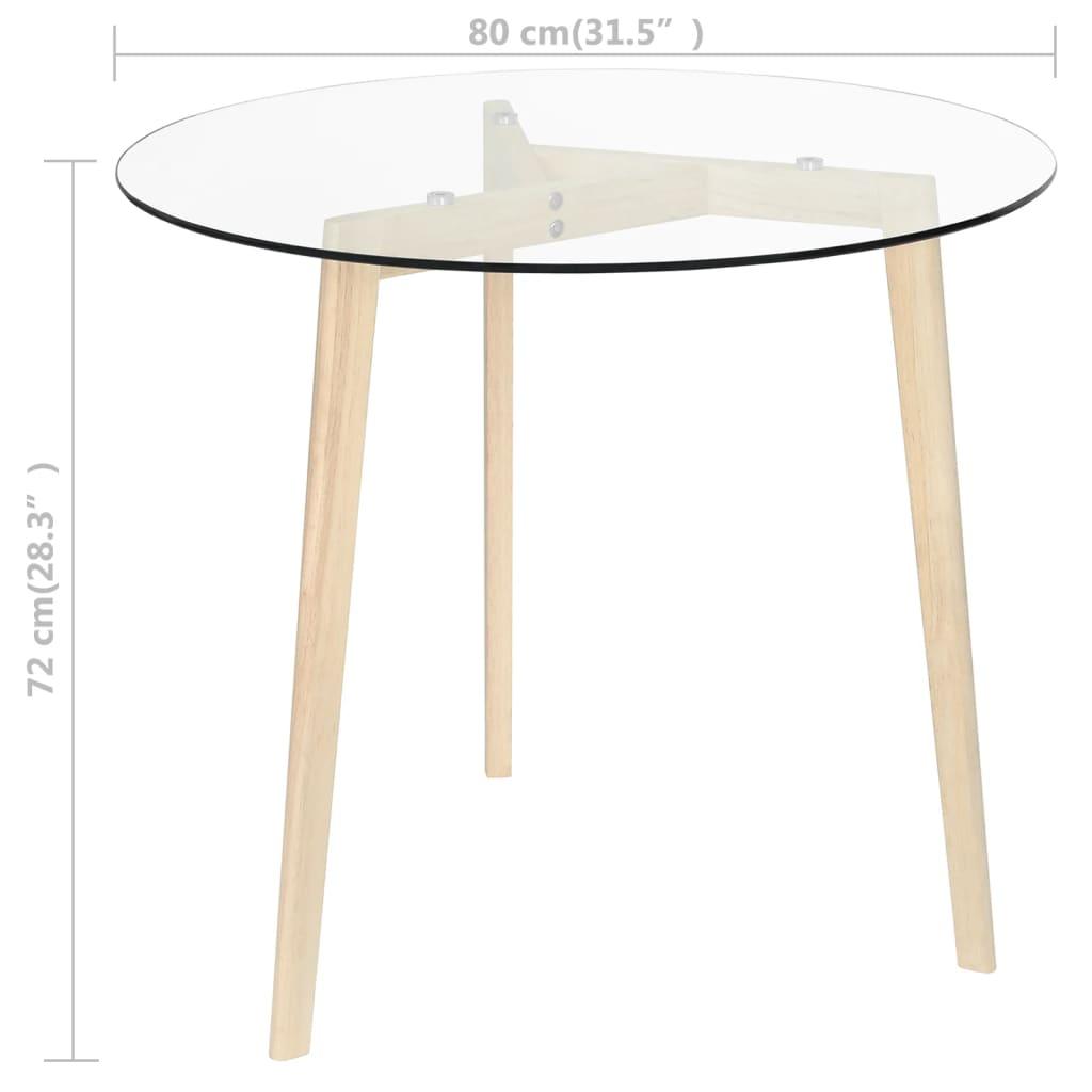 Dining Table Transparent 31.5" Tempered Glass at Set Shop and Smile